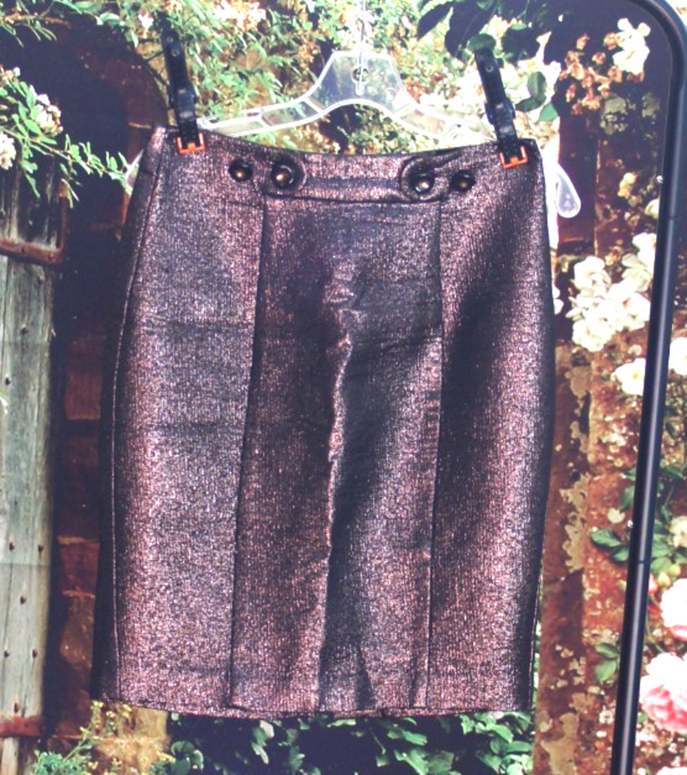 Trina Turk Black Glitter Pencil Skirt size 2